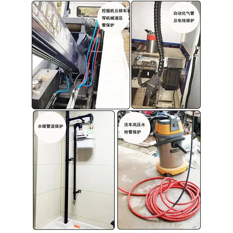 2M Long 8/10/12mm Cable Protection Sleeving Spiral Wound Flexible Wire Organizer Insulation Sleeve Wire Winding Protector 