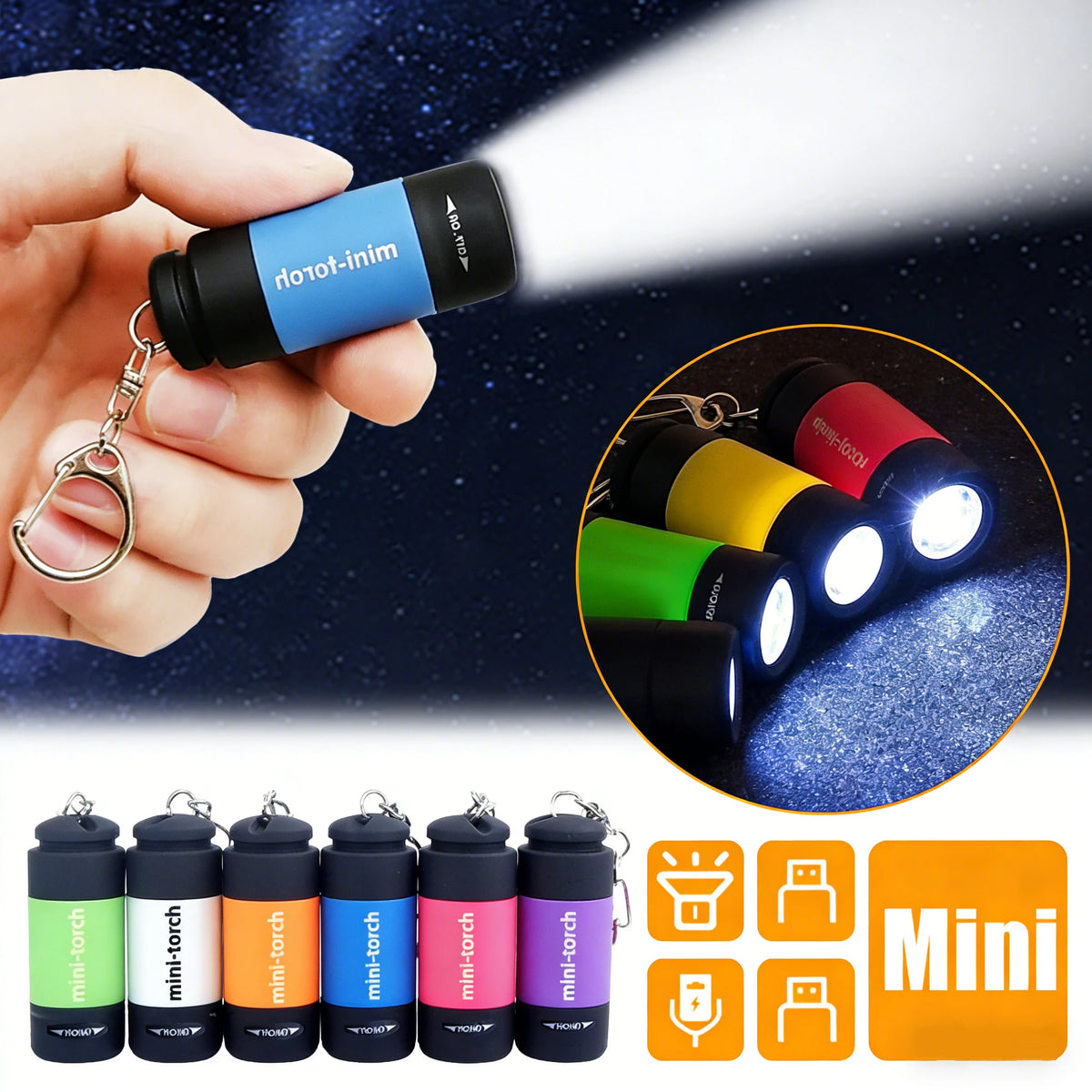USB Rechargeable Keychain Torch