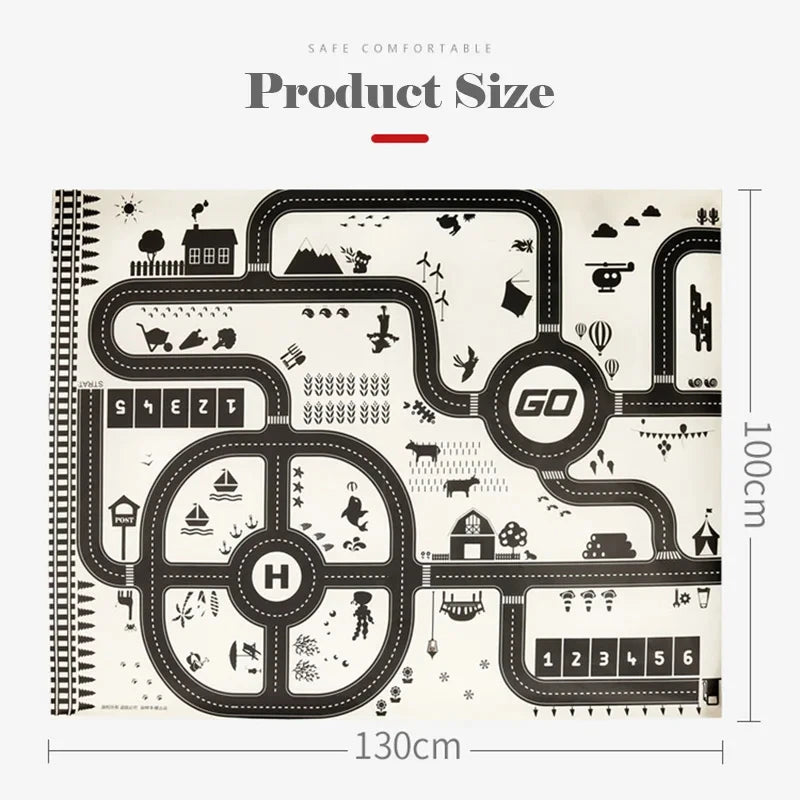 City Road Map Carpet Play Mat 🗺️ 