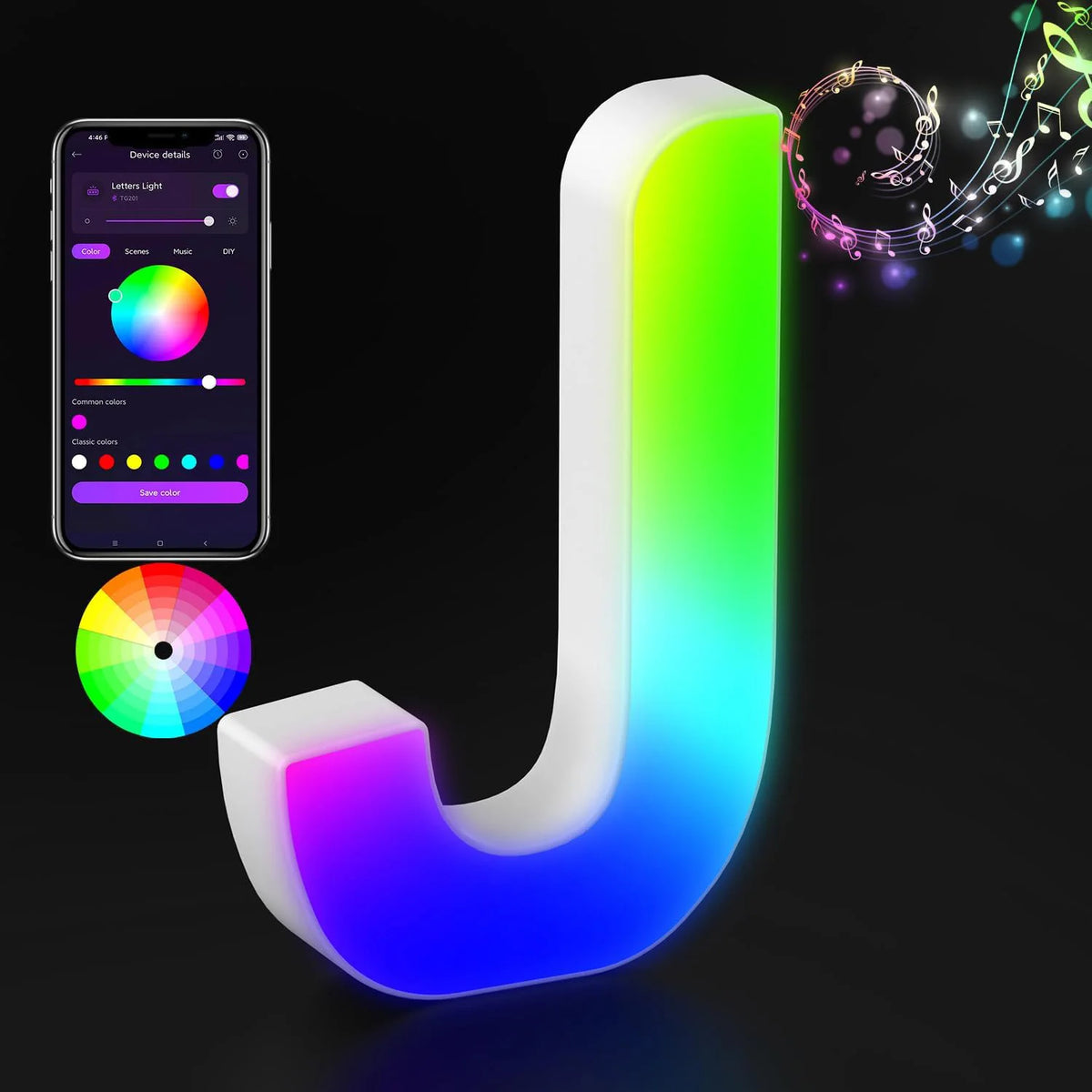 Appstyrt RGB LED-bokstavlampe