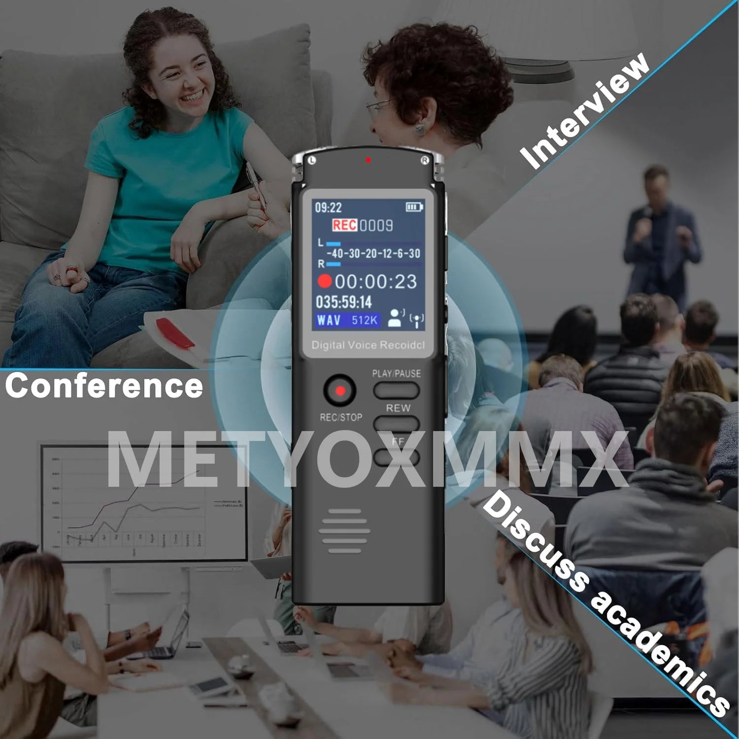 Digital Voice Recorder Voice Activated Recorder Mini Voice Recorder Upgraded Small Audio Recorder with MP3&USB for Lectures 