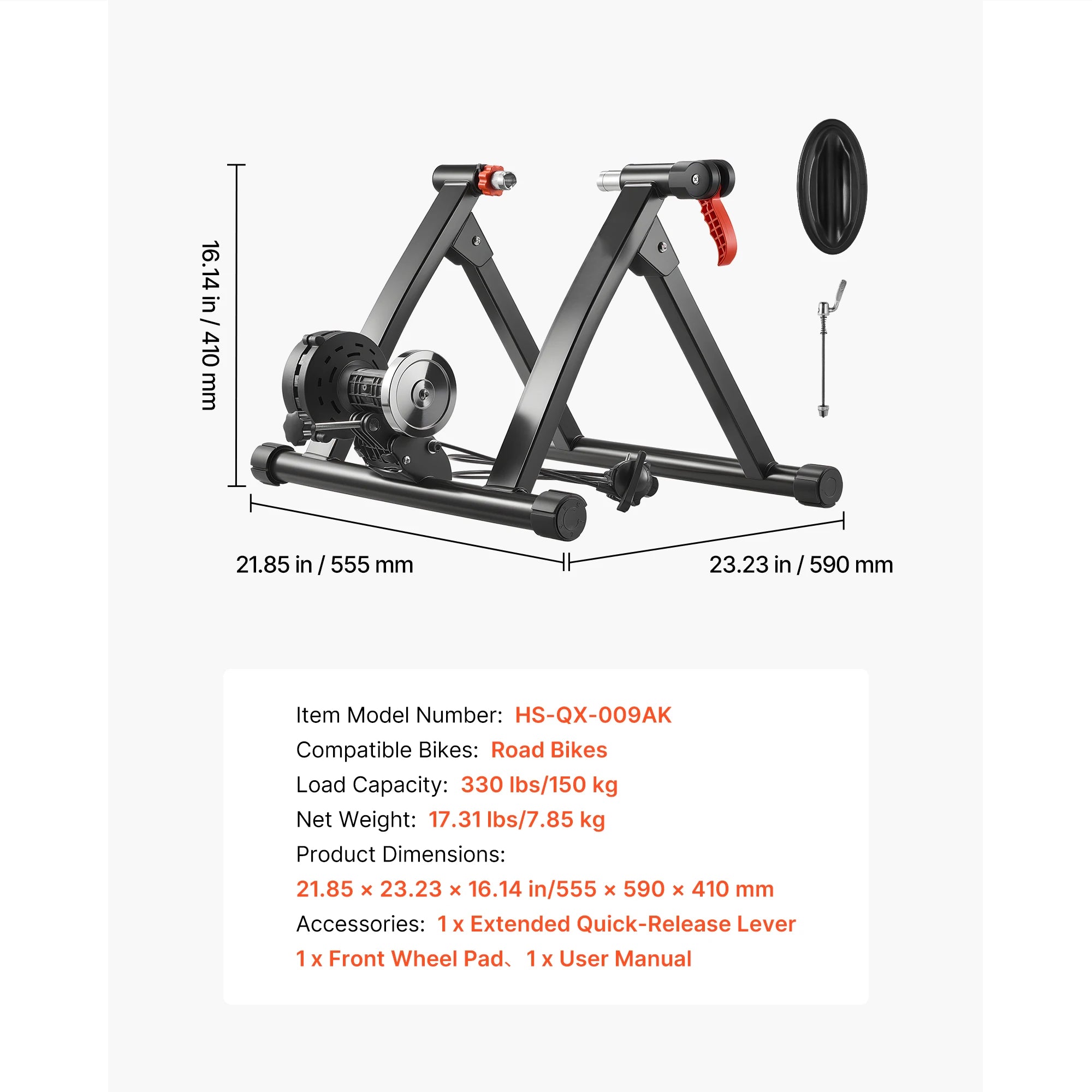 Trainer de Bicicleta SucceBuy com Resistência de 6 Níveis para Rodas de 26-29 polegadas e 700C, com Eixo de Libertação e Bloco de Apoio da Roda dianteira para Bicicletas de Estrada