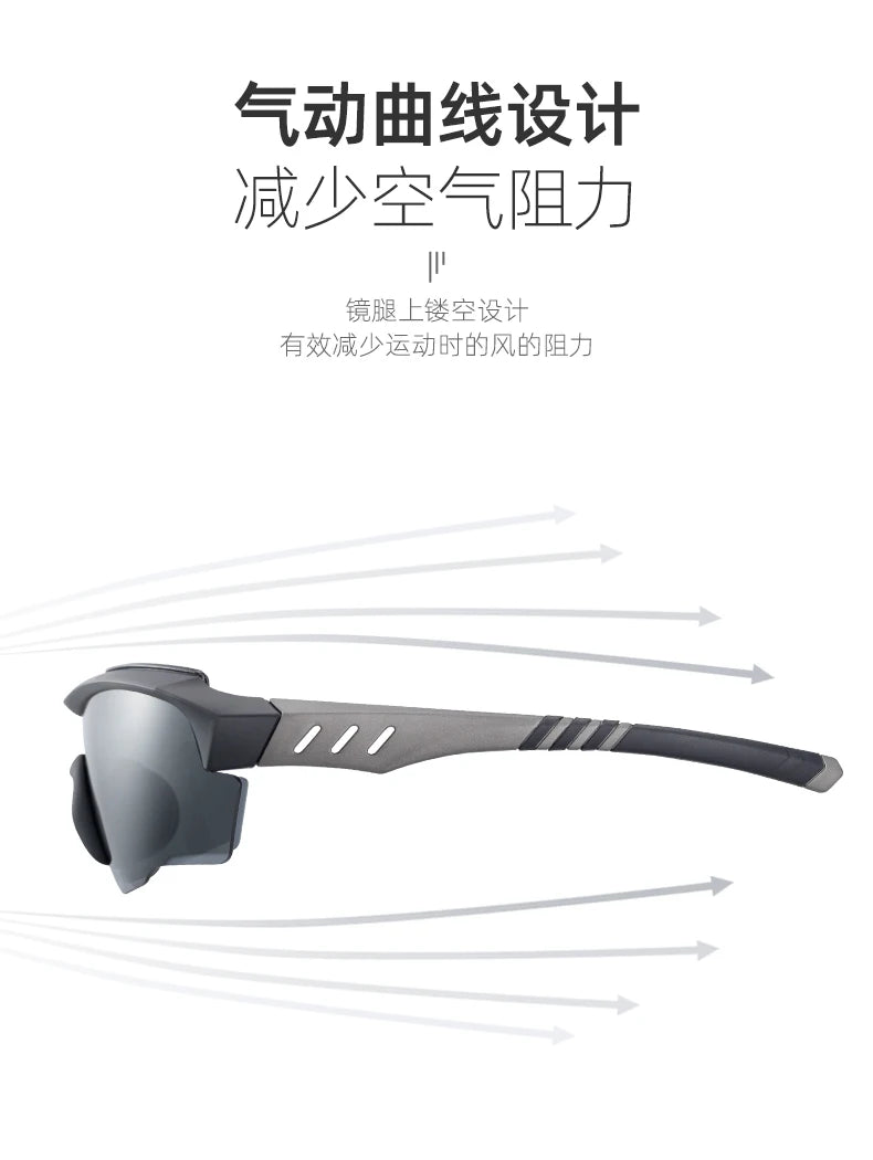 Polarized Cycling & Motorcycle Glasses with 3 Interchangeable Lenses