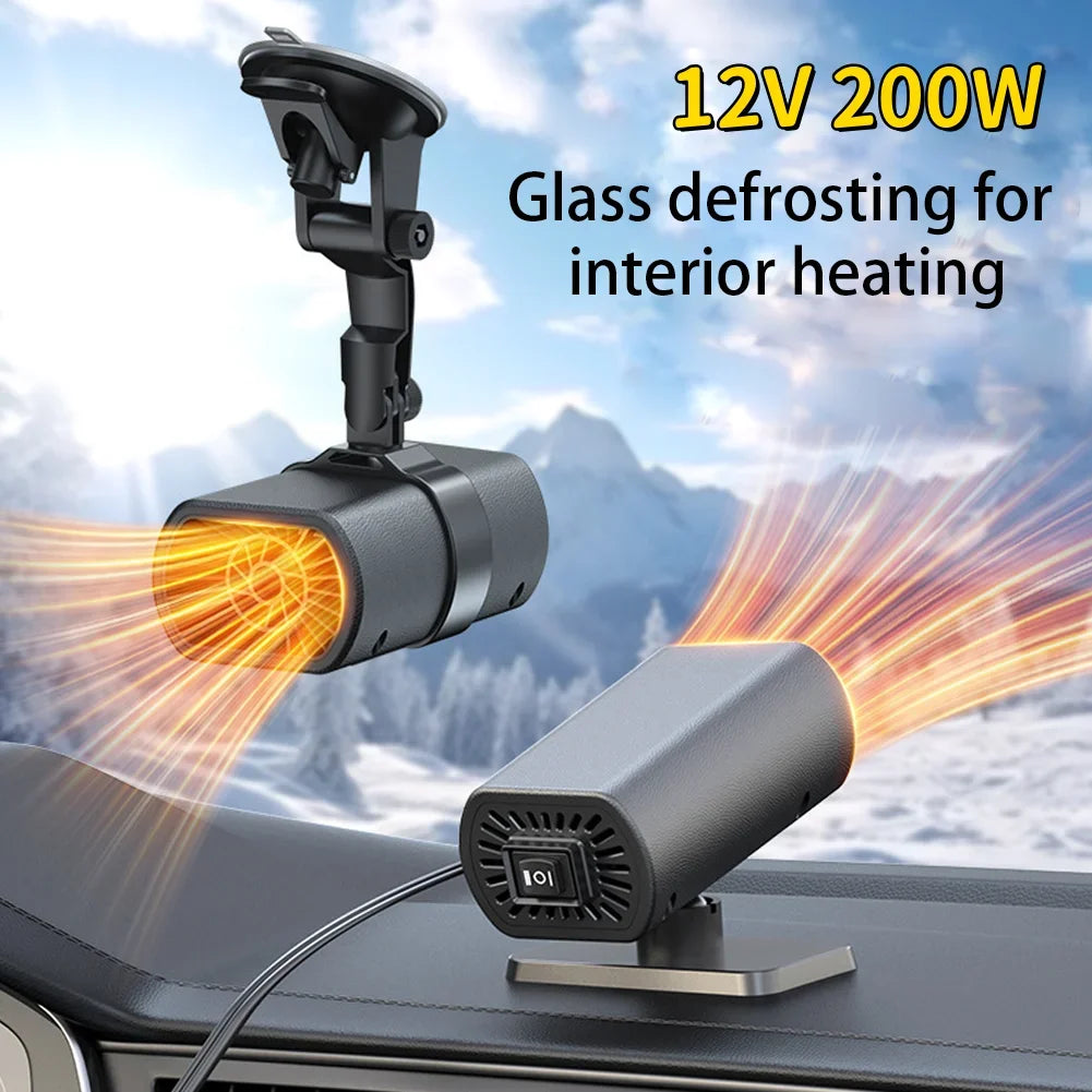 12V 200W Car Heater Demister Strong Suction Type Heating Fan Electric Cooling Windshield Defroster Defogging Demister For Winter 