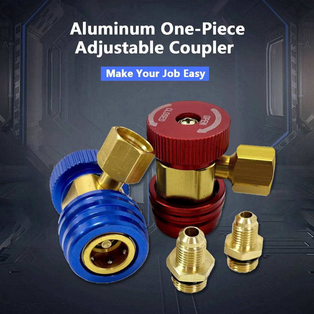 Car AC Quick Couplers, R134a or R1234yf Options