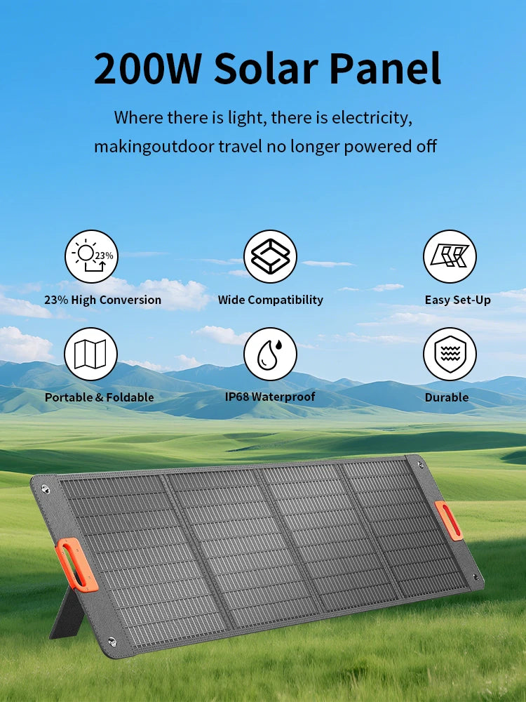 200W Foldable Solar Panel 400w 100w Portable for Outdoor Camping Power Generator Charging