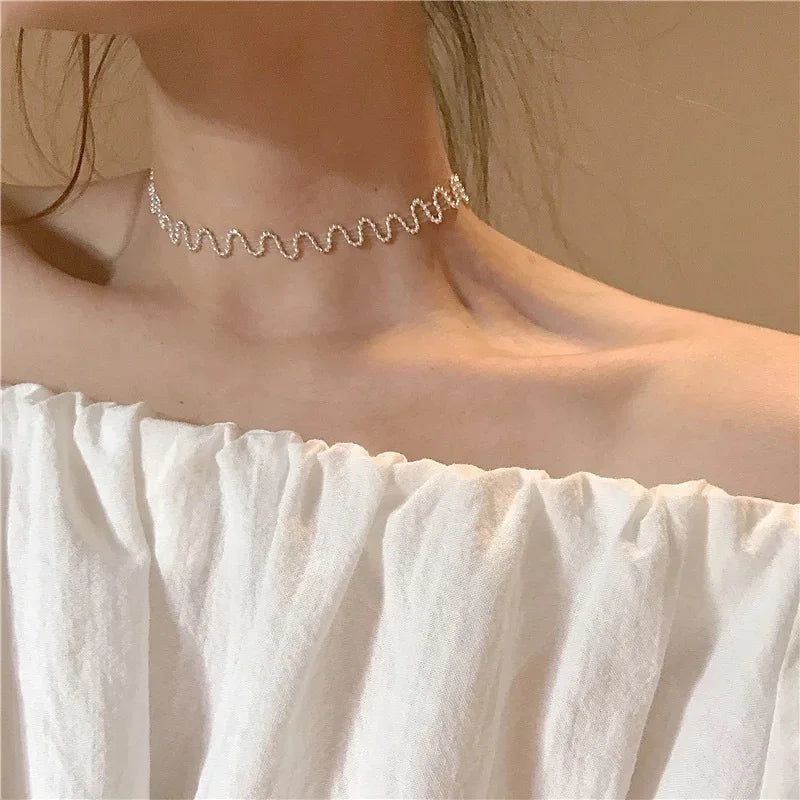 New Beads Women's Neck Chain Kpop Pearl Choker Necklace Gold Color Goth Chocker Jewelry On The Neck Pendant 2022 Collar For Girl 