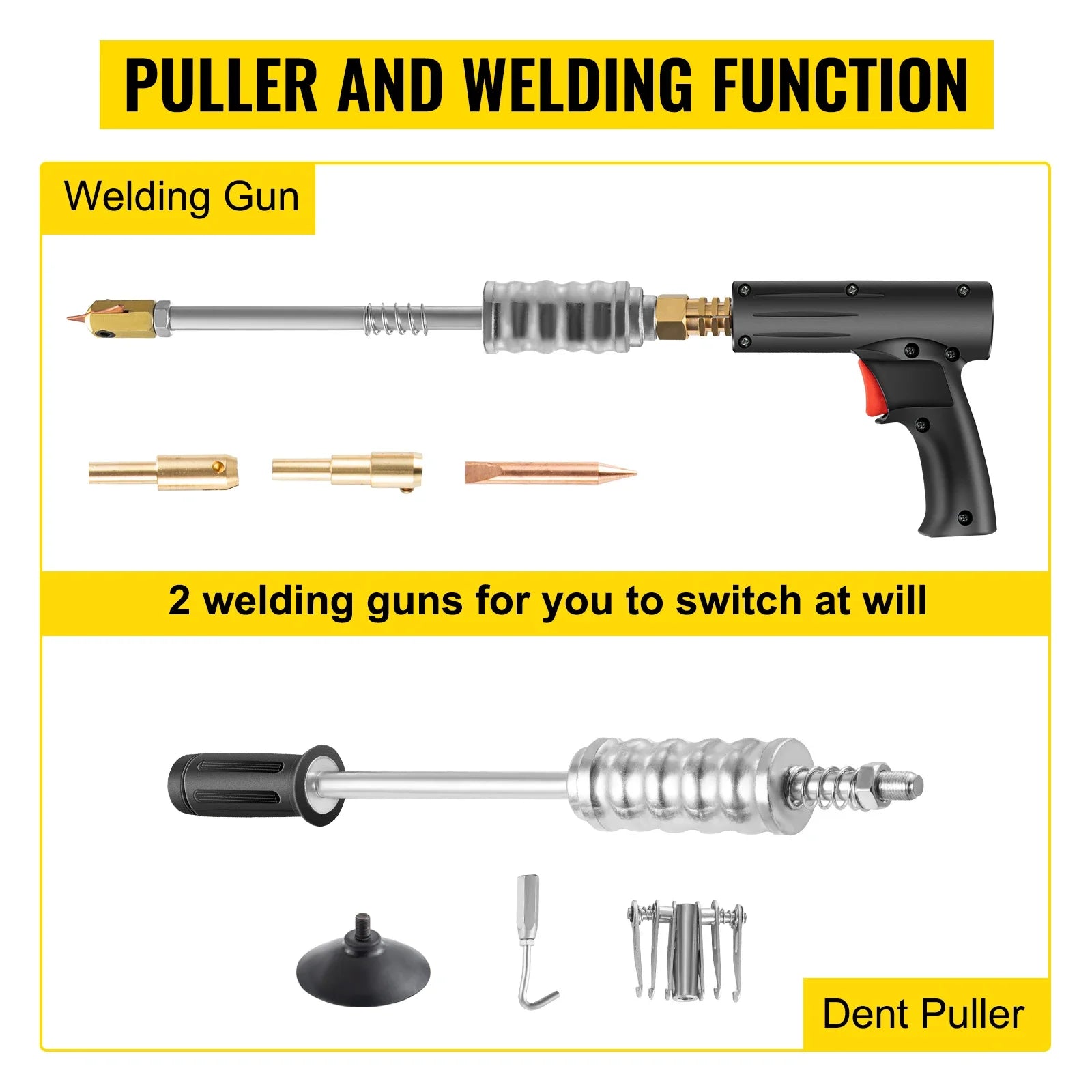 3500A Dent Puller Spot Welder 1.8KVA Dual Gun Auto Body Repair
