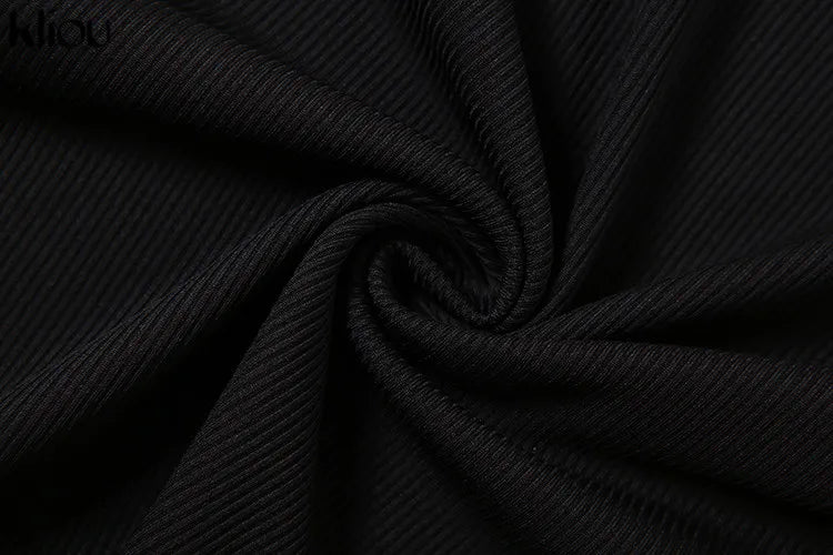 Kliou Elegant Office Lady Maxi Dress Women Solid Fashion Turn-down Collar Short Sleeve Button Side Slit Body-Shaping Street Robe 