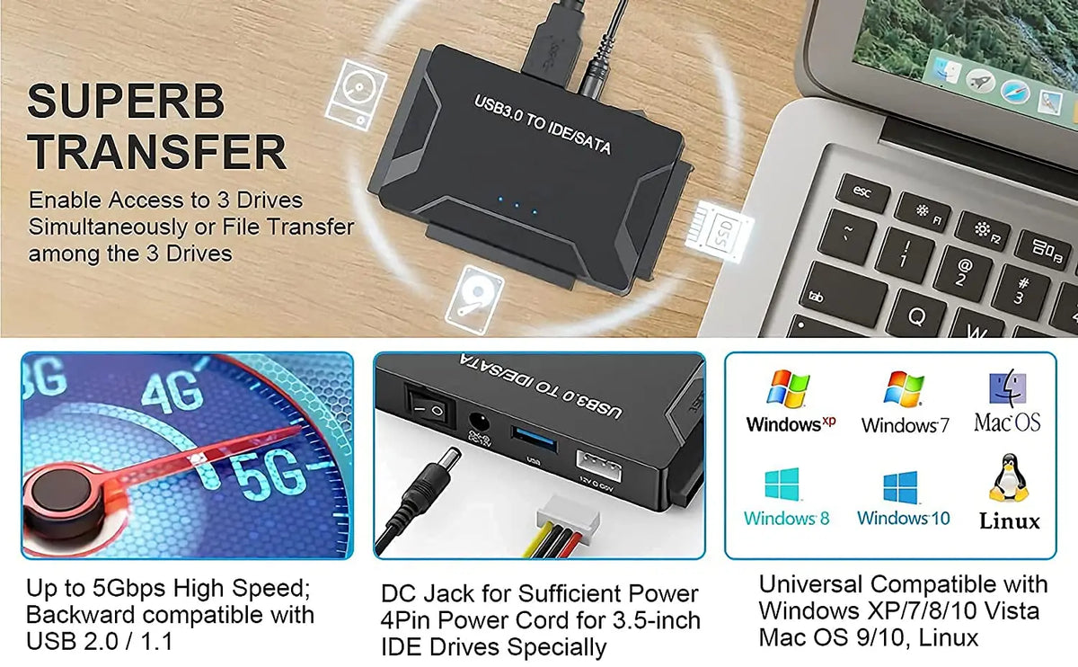 Adapter USB 3.0 do dysków SATA i IDE