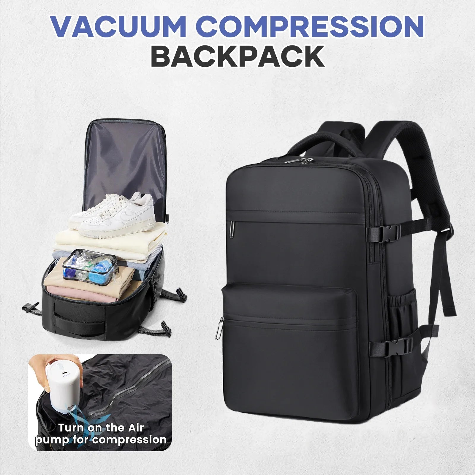Women Men Backpack School Bag Vacuum Backpack Travel Bag for Men Large Capacity Backpack Business Laptop Backpack  Expandable 