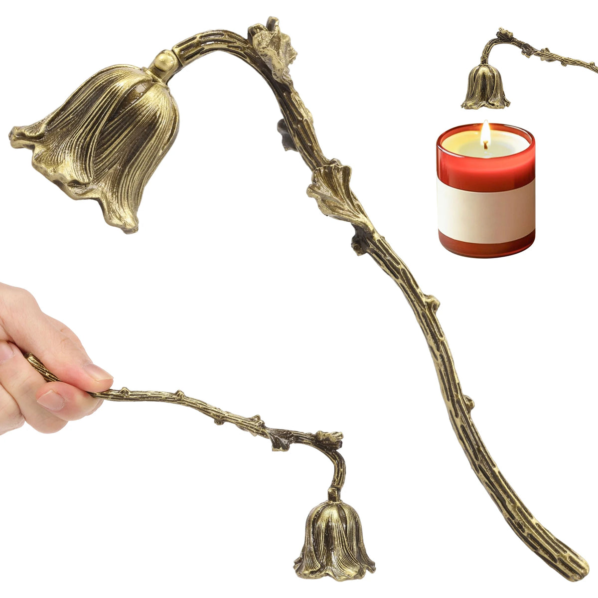 Long-Handle Metal Candle Snuffer
