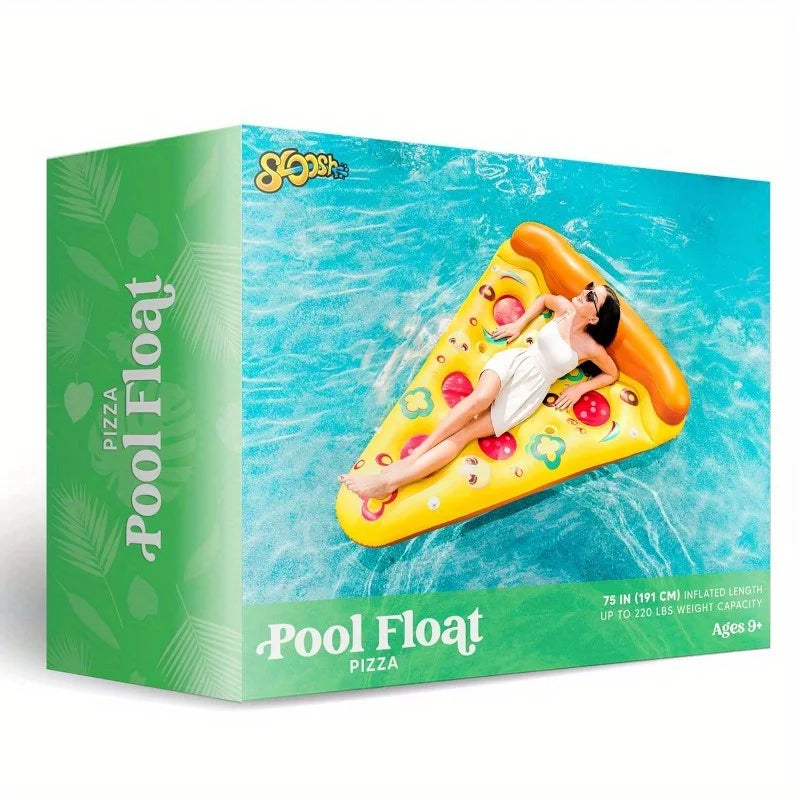 Giant Inflatable Pizza Slice Pool Float with Cup Holders