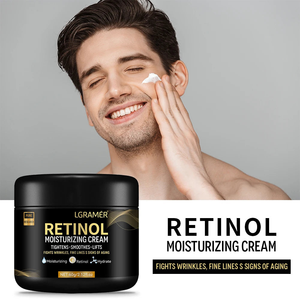 Men's Retinol Face Moisturizer Moisturizing Retinol Cream Anti-Wrinkle Aging Moisturizing Shrink Pores Whitening Smooth Retinol 