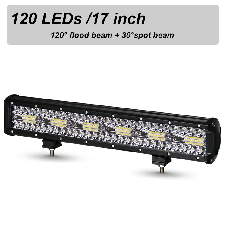 LED Bar Work Light 12V 24V Spot Flood for Offroad Vehicles