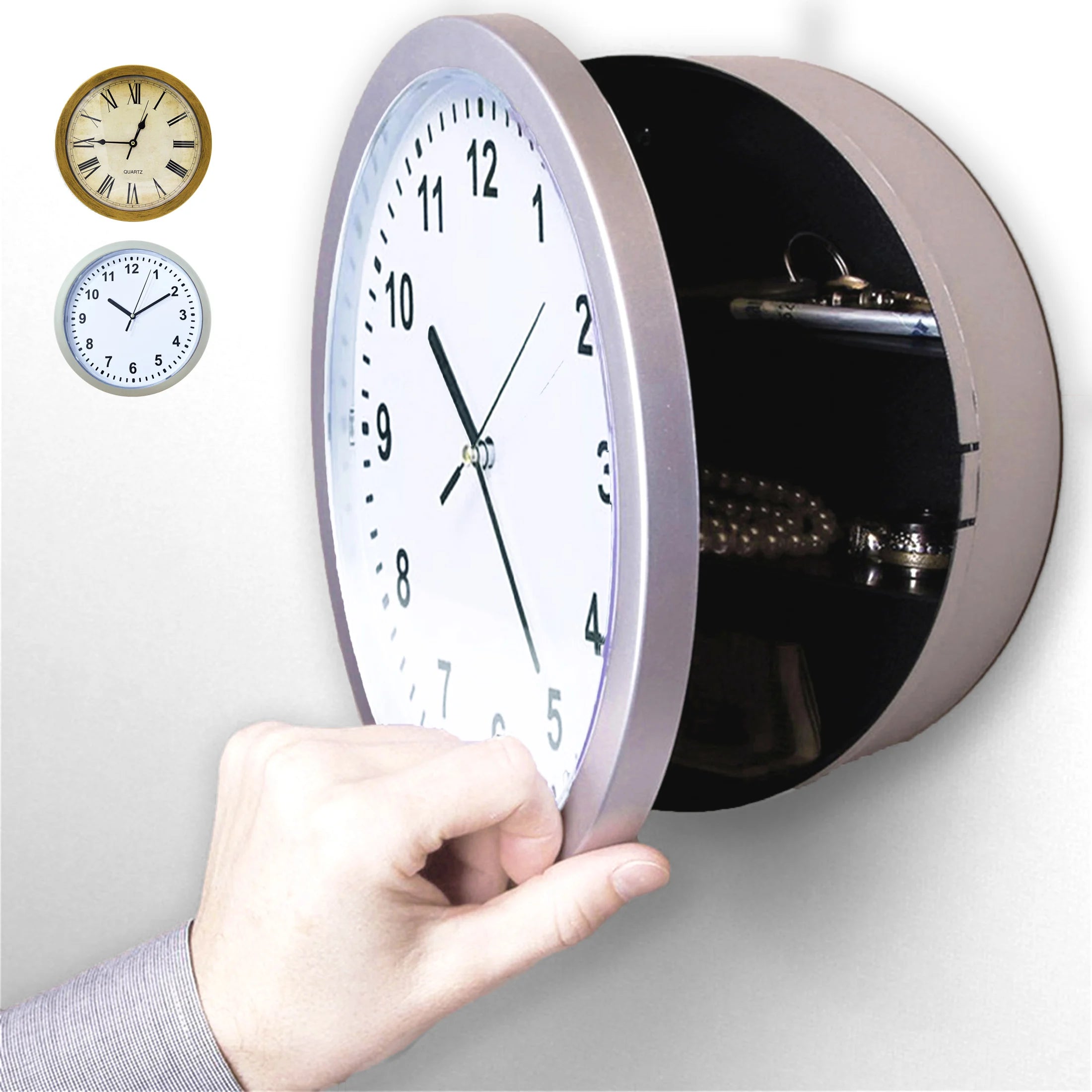 Hidden Wall Clock Safe with Secret Compartment for Valuables