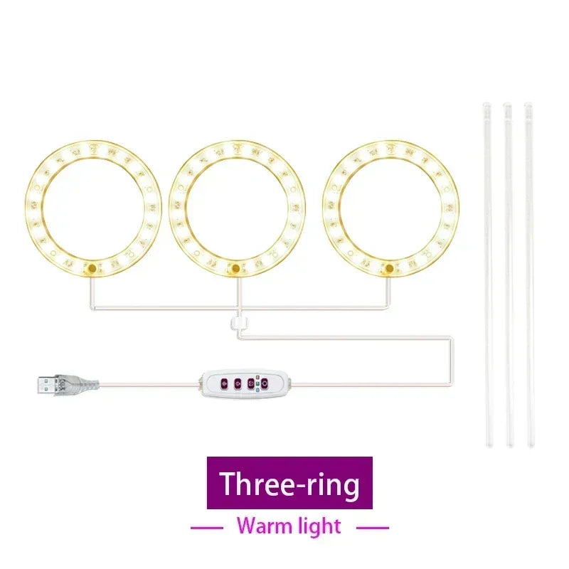 USB Ring Grow Light, Adjustable Height and Head Options