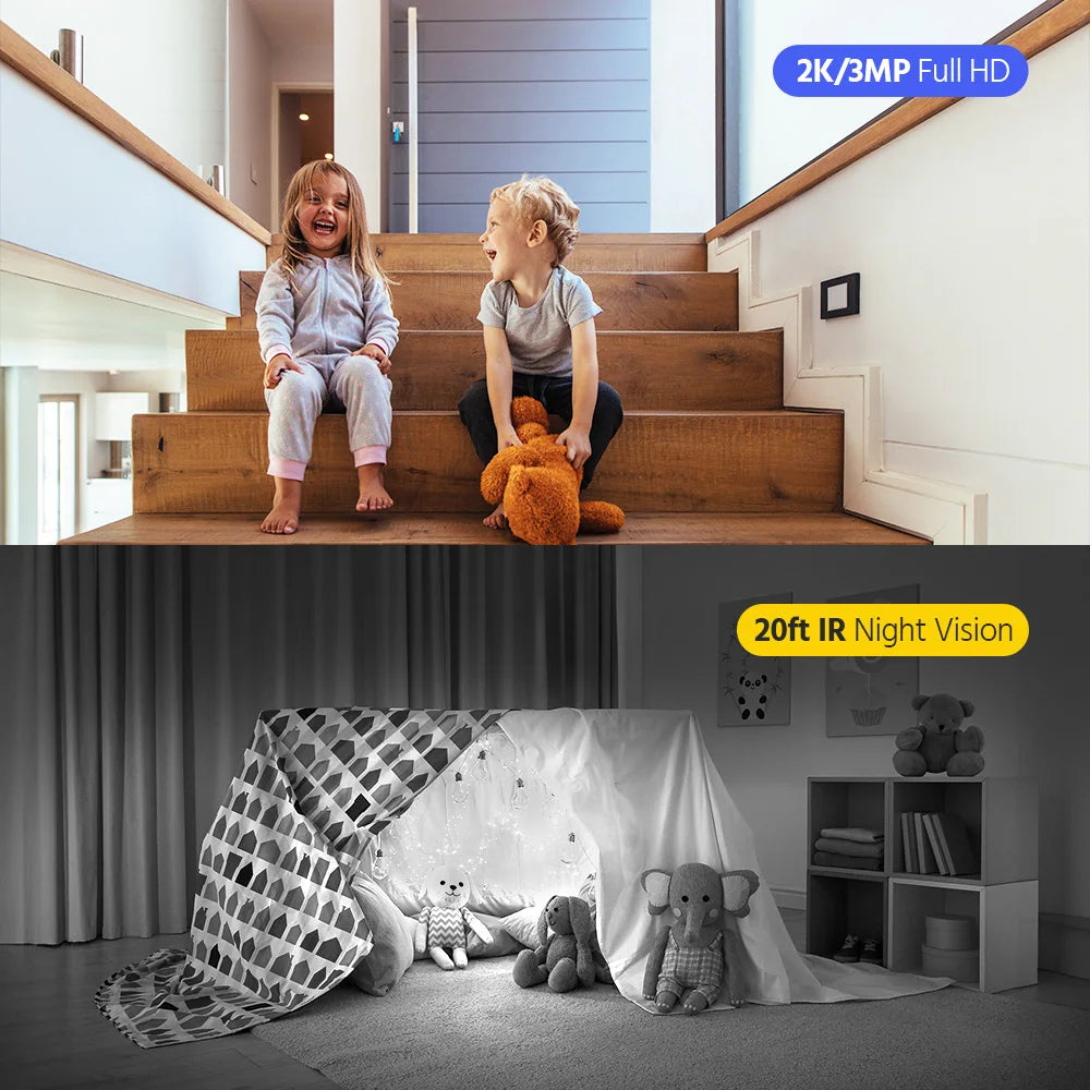 Smart Video Calling Camera with 2.4" IPS Screen and 320° Pan