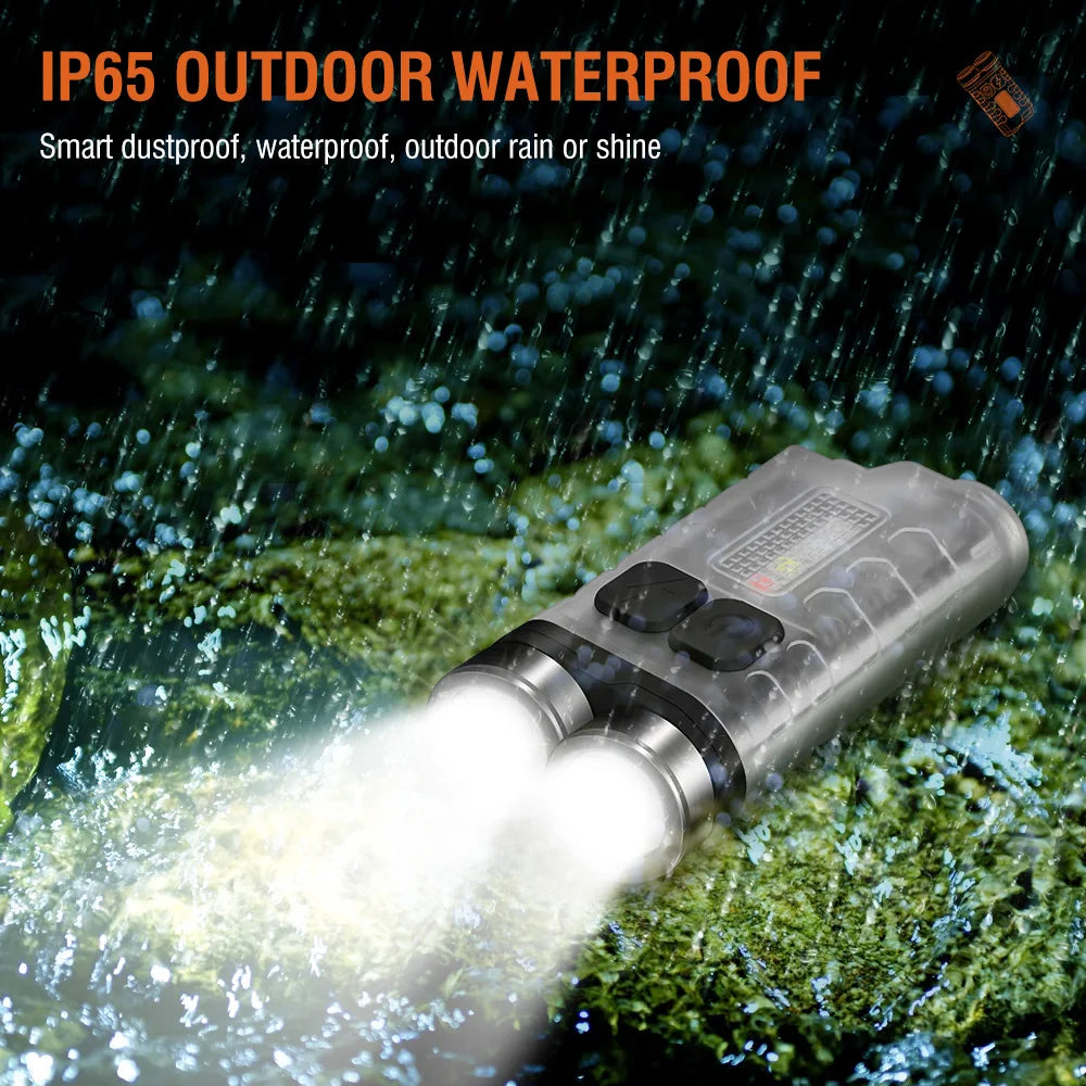 BORUiT V3 UV LED nabíjateľná vrecková baterka na kľúče EDC