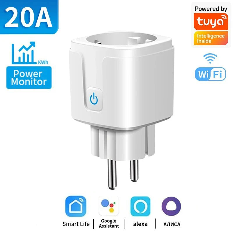 TNCE Tuya WiFi/Zigbee Smart Plug 16A/20A EU Smart Socket With Power Monitoring Timing Function Work With Alexa GoogleHome 