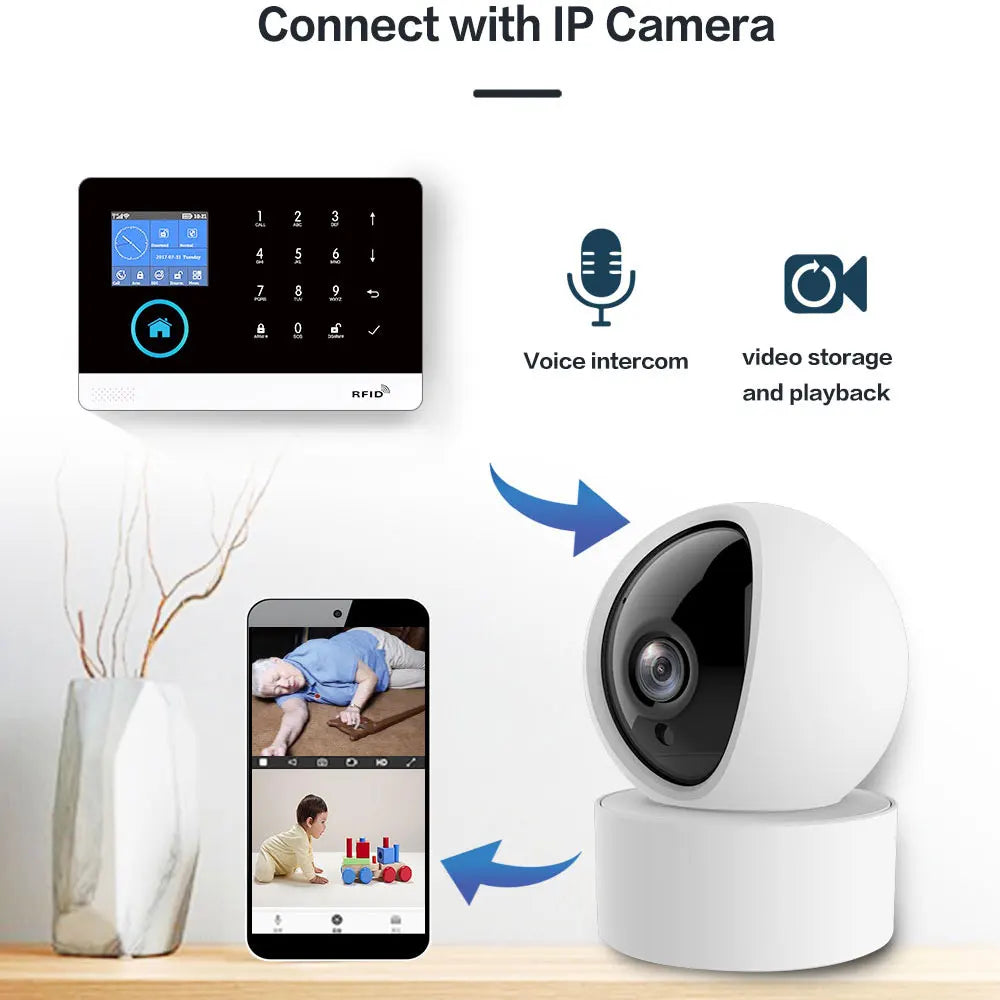PGST home alarm system, door detector, outdoor solar alarm, door and window/motion sensor, 433MHz, GSM, wireless, anti-theft