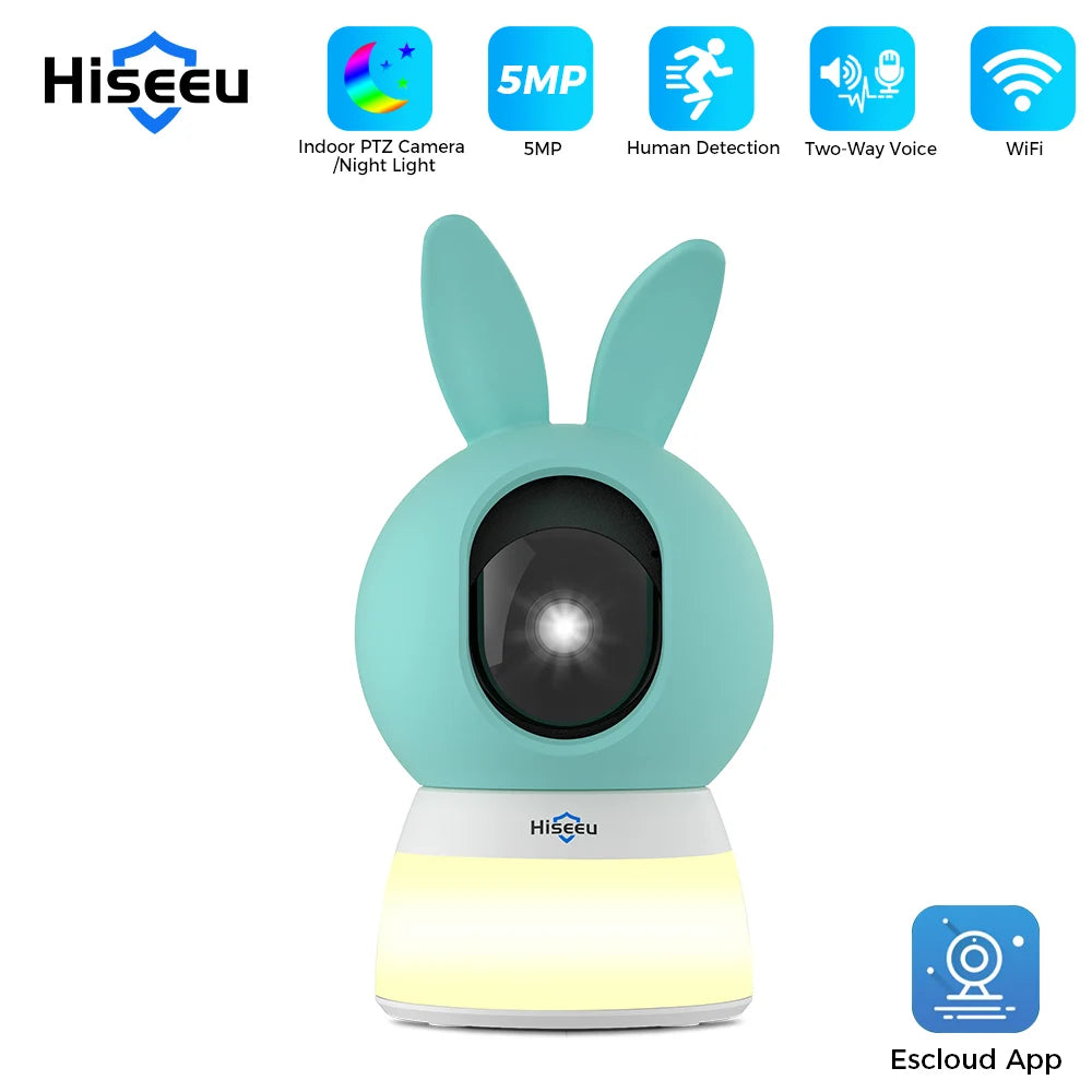 5MP PTZ WiFi Indoor Security Camera with Two-Way Audio