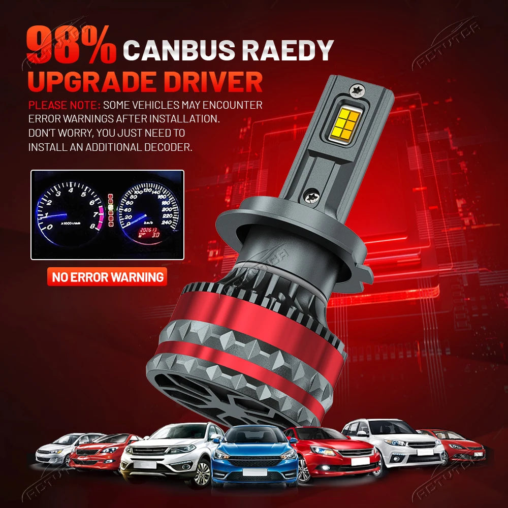 Phares LED 9800W H4 H7 Canbus H1 H11 9005 HB3 9006 HB4 6000K 4300K 3000K Trois Couleurs Télécommande Lampe LED de Voiture Bulbe Strobe