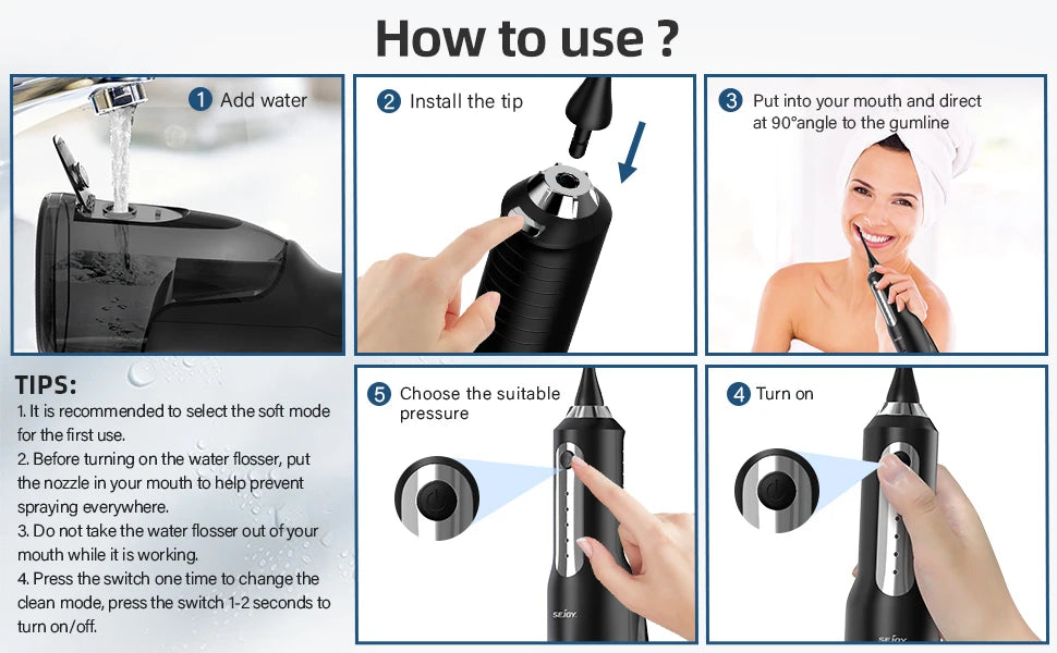 Cordless Electric Water Flosser for Powerful Everyday Oral Care