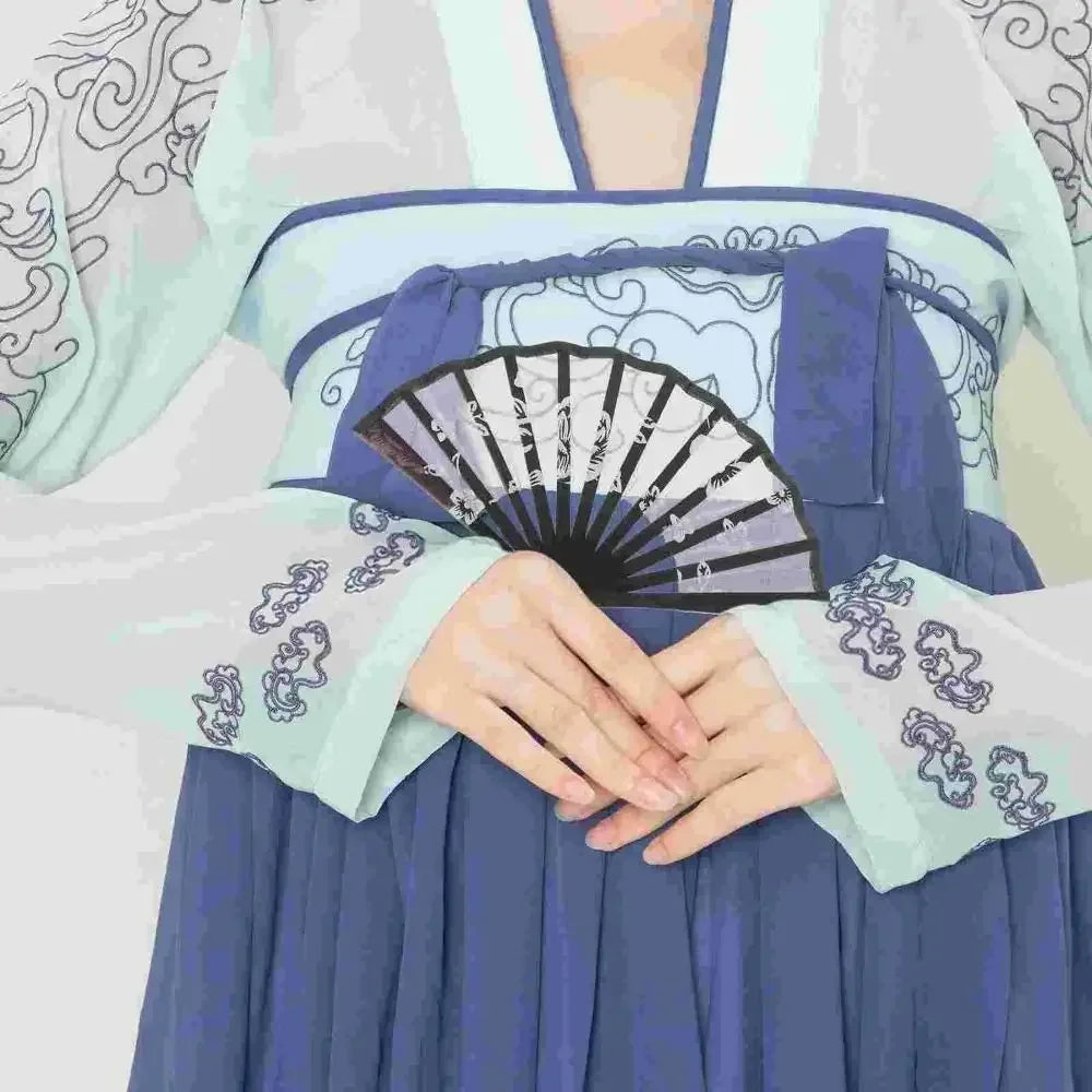 Mini Bamboo-and-Fabric Folding Fan