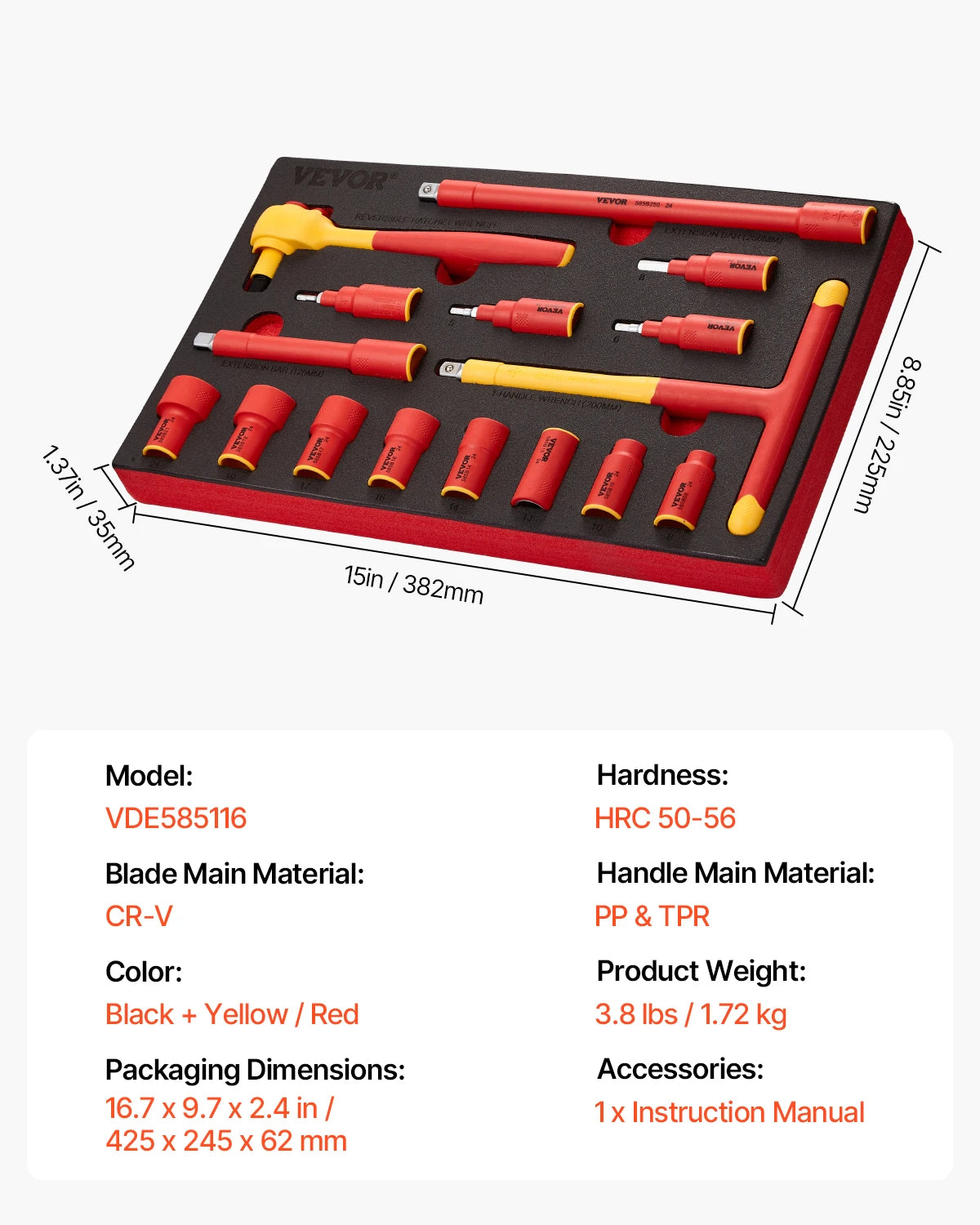 11-Piece 1000V Insulated Screwdriver Set with Voltage Tester
