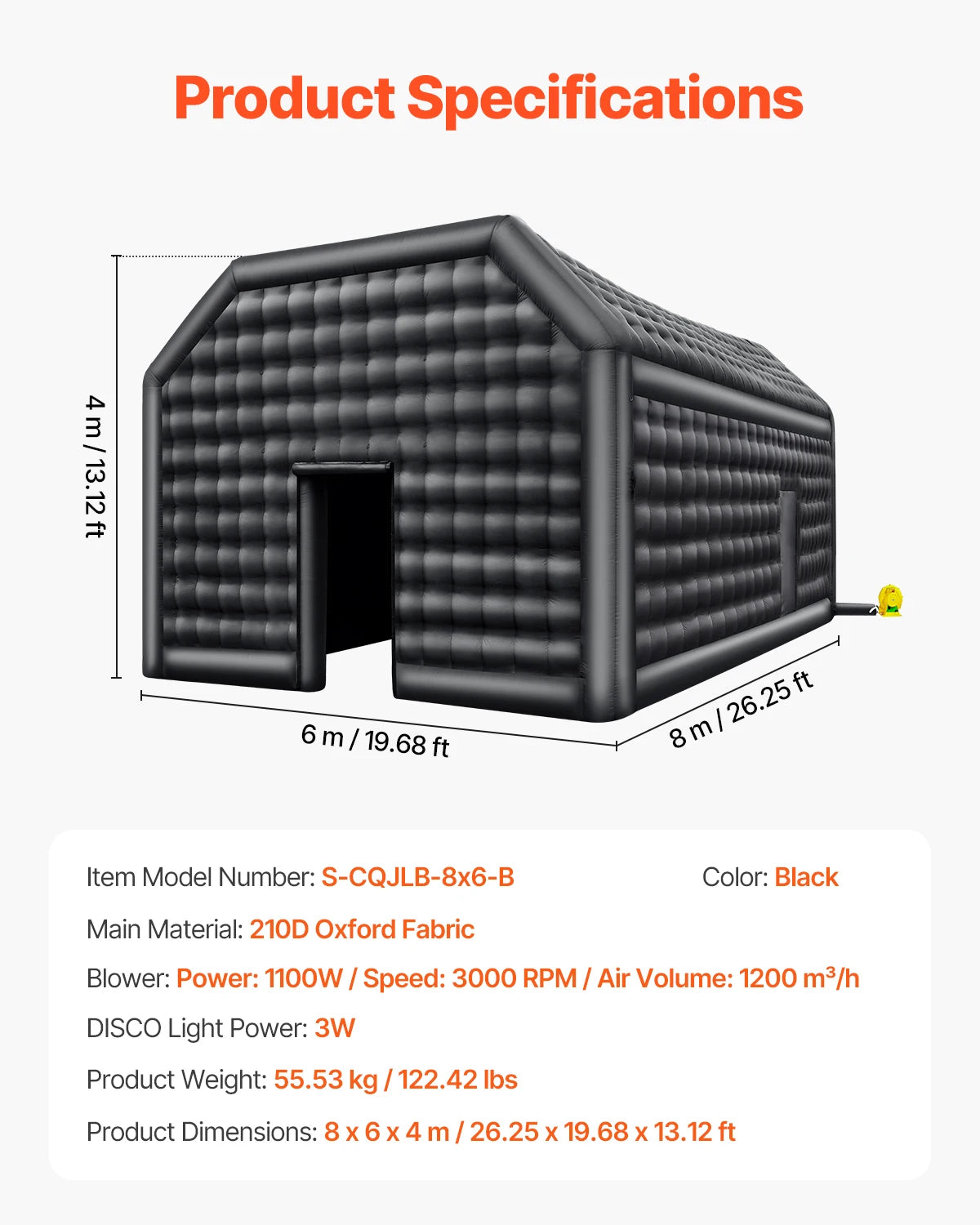 Inflatable Party Tent with Blower and Sandbags