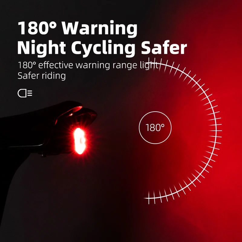 Feu arrière de vélo rechargeable avec détection de freinage et 7 modes  