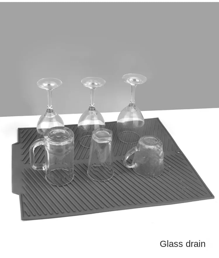 1PC Silicone Drain Pad Drying Mat Pots Dish Drain Mat For Kitchen Tableware Non-slip Mats Anti-scald Coaster Kitchen Utensils 