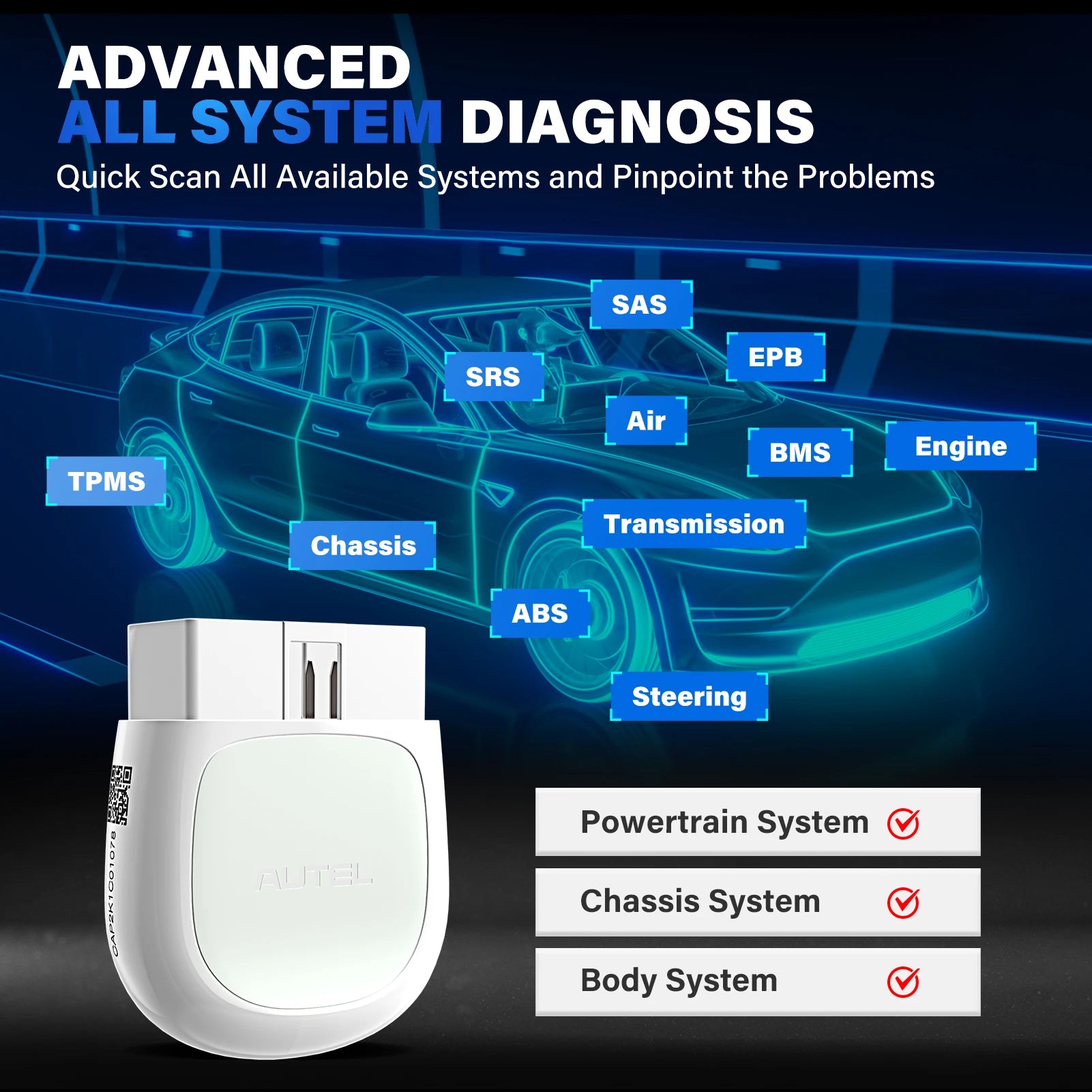 Autel AP200 Bluetooth OBD2 Scanner Volledig Systeem Auto Diagnosetool