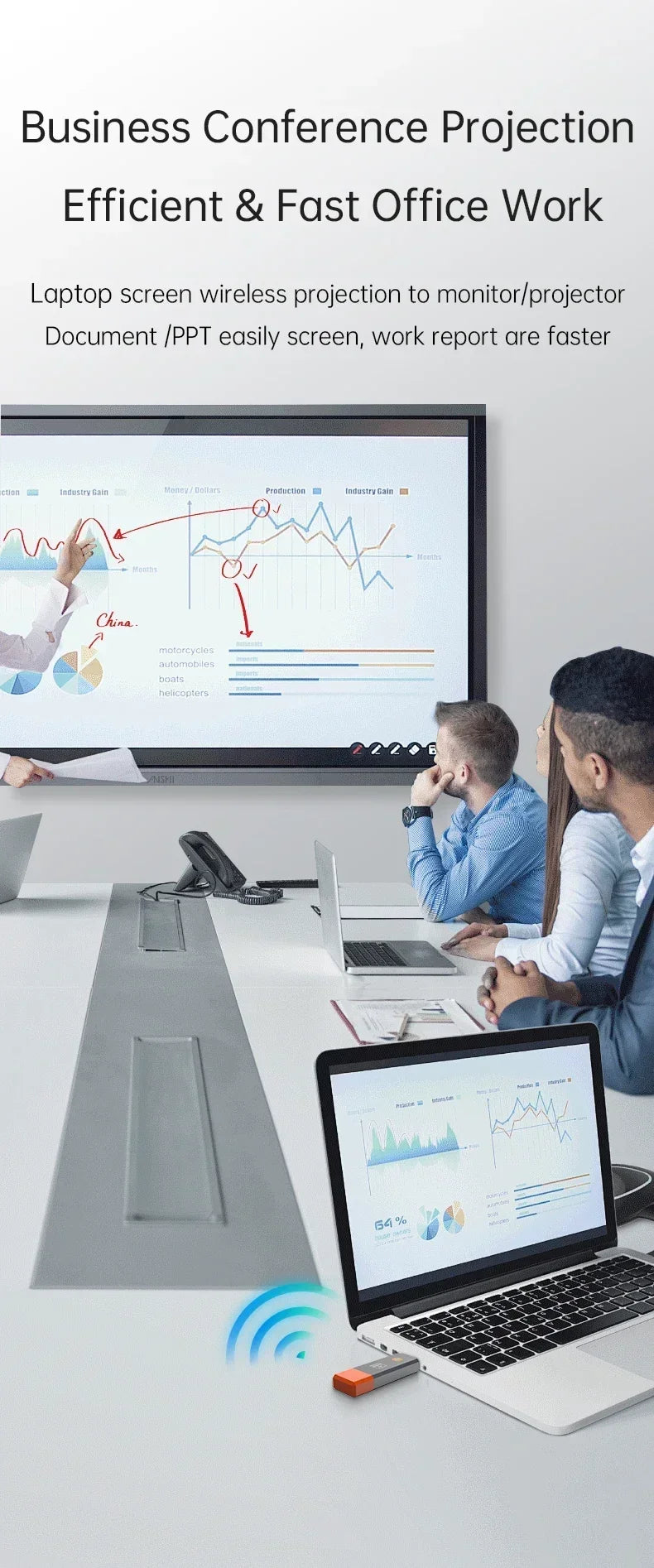 Wireless HDMI-Compatible Video Transmitter and Receiver Extender kit TV Stick Dongle Adapter For PC Camera Laptop To Monitor TV 