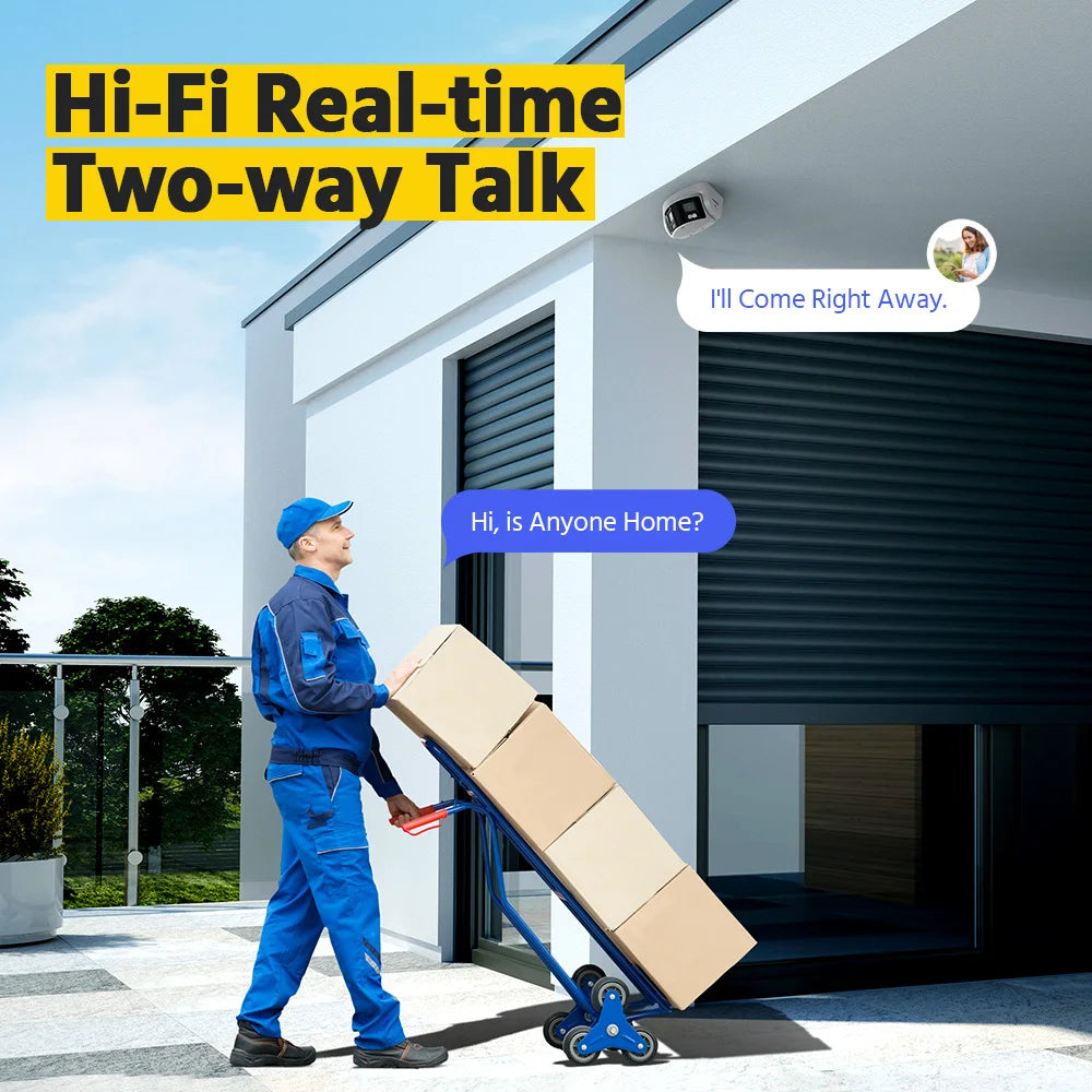 8MP Dual Lens PoE IP Security Camera with Human Detection, Two-Way Audio, 180° View