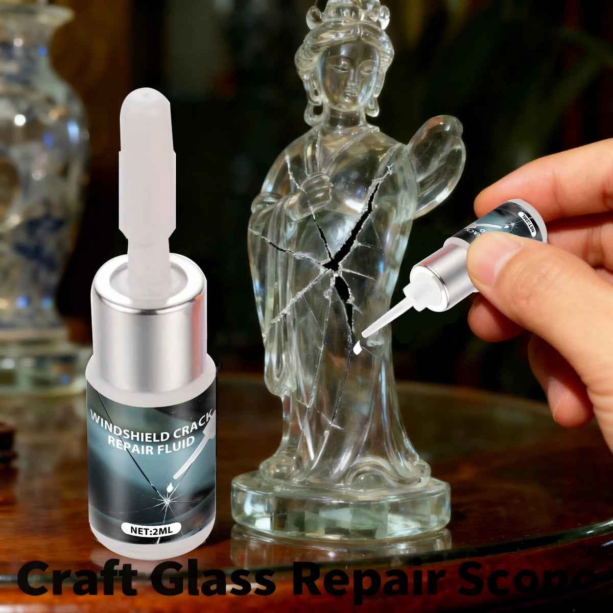 Auto Frontscheiben-Riss Reparaturwerkzeug DIY Auto Fenster Handybildschirm Reparatur Kit Glas Aushärtung Klebstoff Auto Glas Kratzer Riss Reparatur Multifunktions Glasreparatur-Flüssigkeit