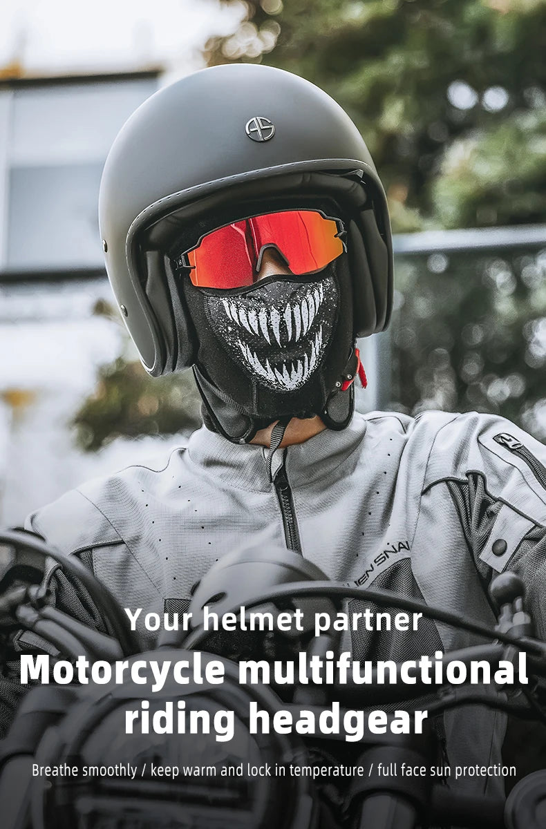 Breathable Ice Silk Motorcycle Face Mask with Eye Holes