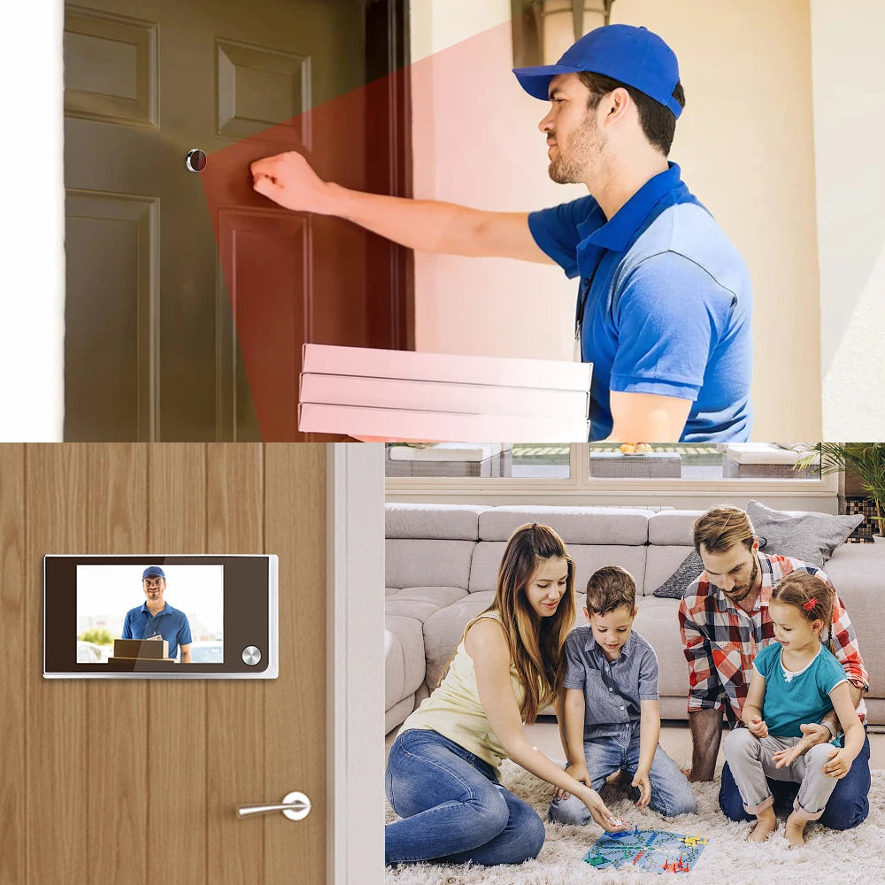 3.5 Inch Digital Door Viewer Peephole Camera Doorbell 120 Degree HD Home Cat Eye Mirilla Viewer with LCD Screen Monitor 
