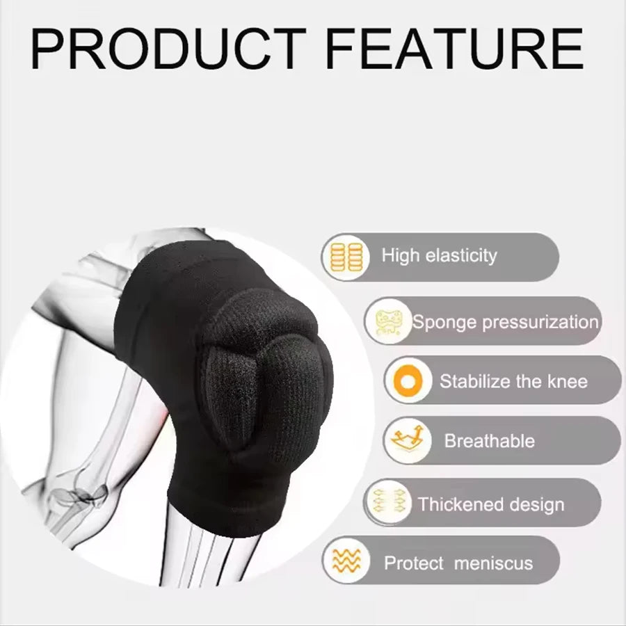 1Pair Thickened Protection Sports Kneepad Gym Support Fitness Gear Gear Basketball Brace Protector Male/Female Non Slip Pads 