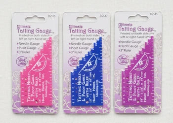 Plastic Tatting Picot Gauge with Ruler