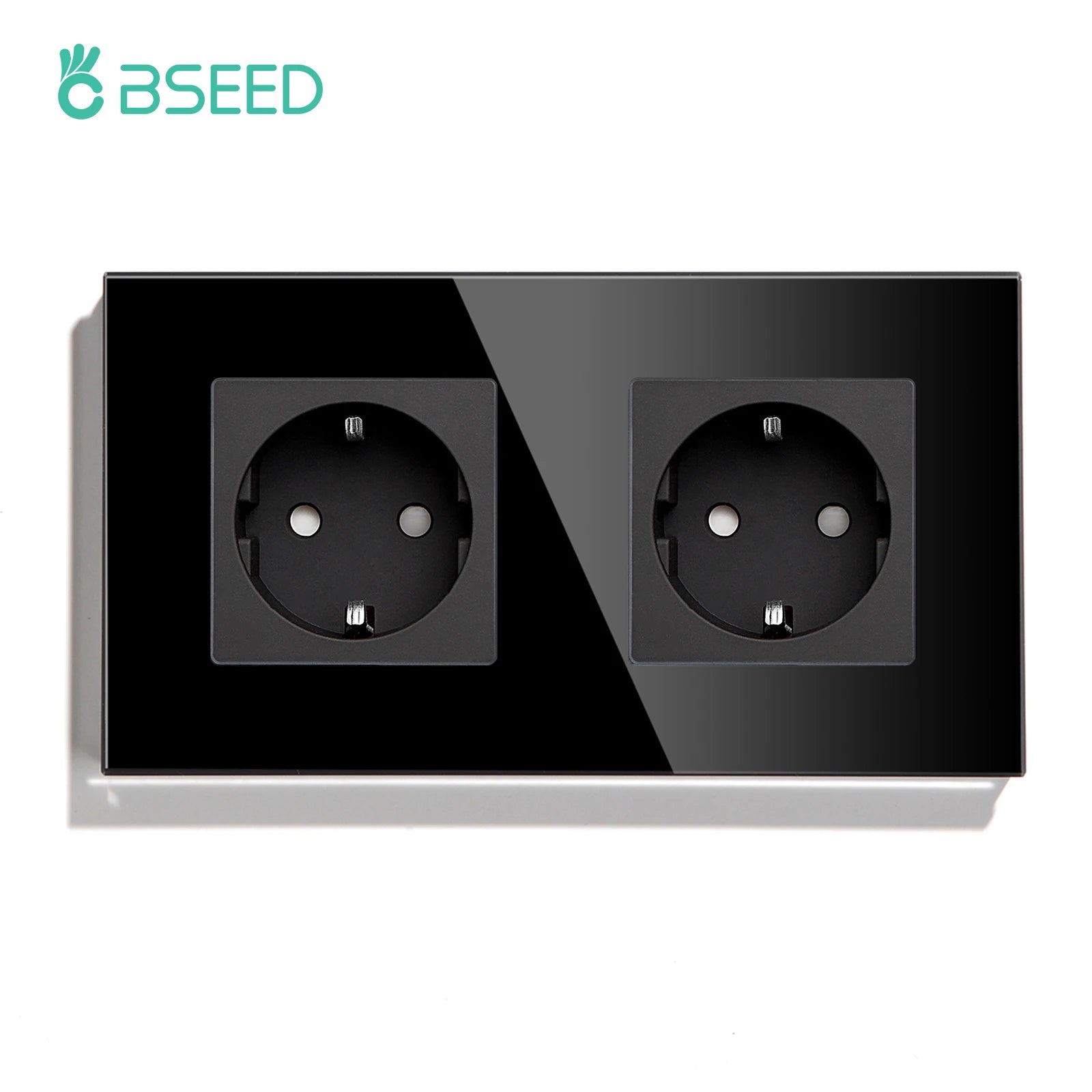 BSEED EU Standard Wall Electrical Sockets Type-C Outlets Wall Power Socket USB Charge Port Glass Panel Kids Protection 16A 