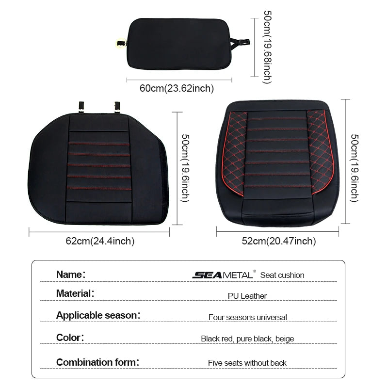 SEAMETAL 1Pc Beige Car Seat Cover Thicken Vehicle Seat Cushion Luxury Full-Wrapped Chair Protector Universal for Most Car Models