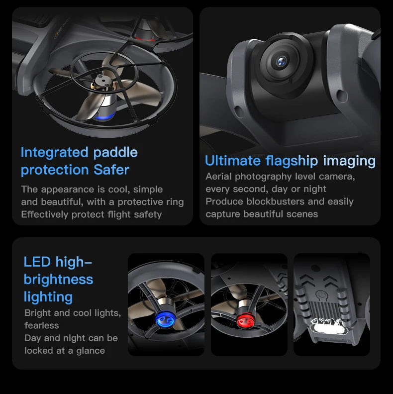 VR Big Drones 4K HD Wide Angle Camera WiFi FPV RC Helicopter with Large Screen Foldable Quadcopter for Professional Photography