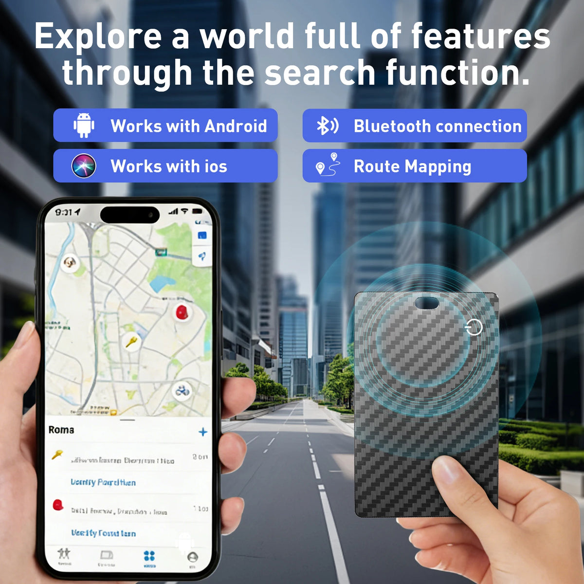 Σετ 2 τεμ iOS Android GPS Tracker Smart Card Διπλής λειτουργίας παγκόσμιος Bluetooth TV Card Finder για iPhone Google Find My πορτοφόλι κατοικίδιο