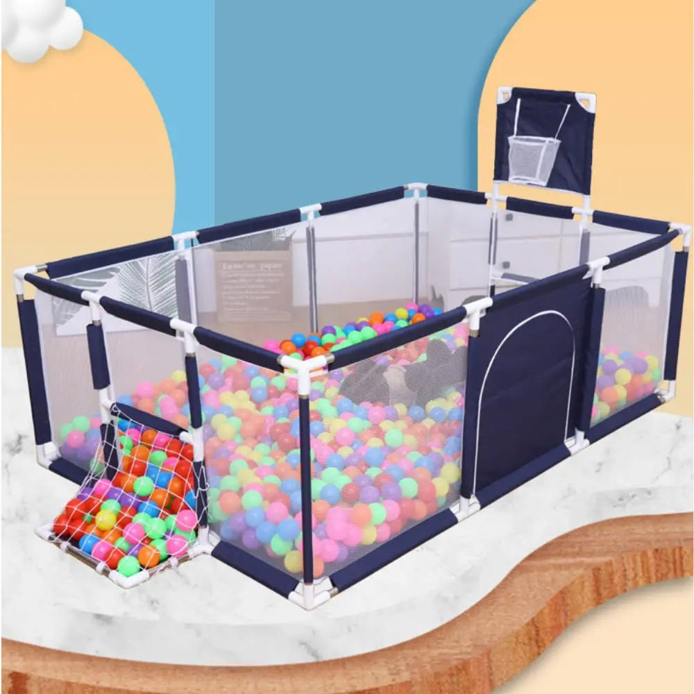 Baby Playpen Child Safety Fence with Pull Rings and Ball Box