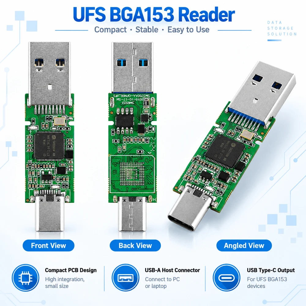 UFS BGA153 USB Reader Board - Case Options