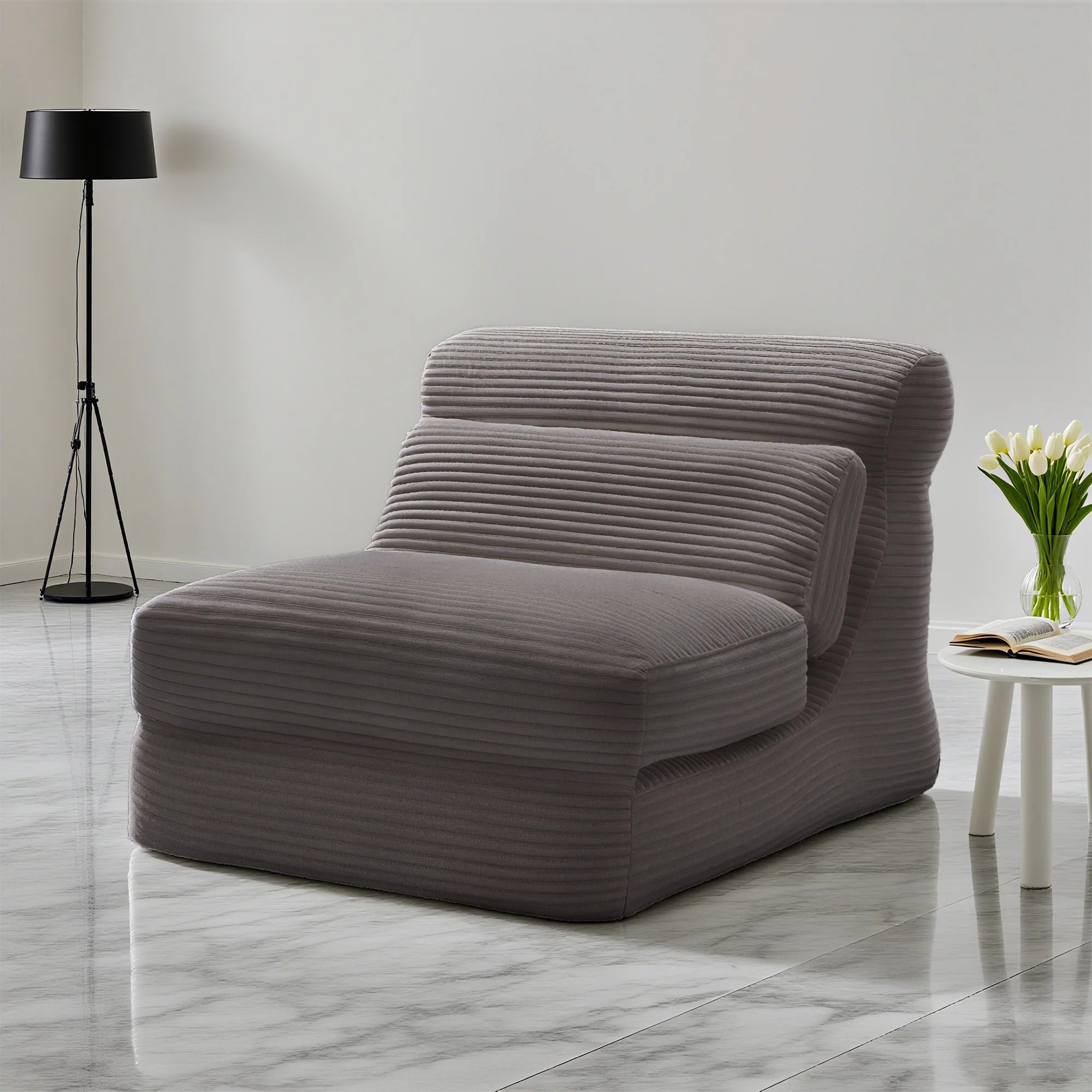 3-in-1 Folding Sofa Bed with Lumbar Support Corduroy Sleeper Chair