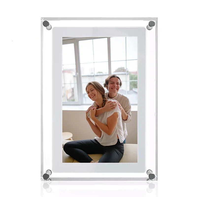 Acrylic Digital Photo Frame 5/7 Inch 1000mAh Vertical Display IPS Screen 4G Memory Battery Porta Retrato Digital 