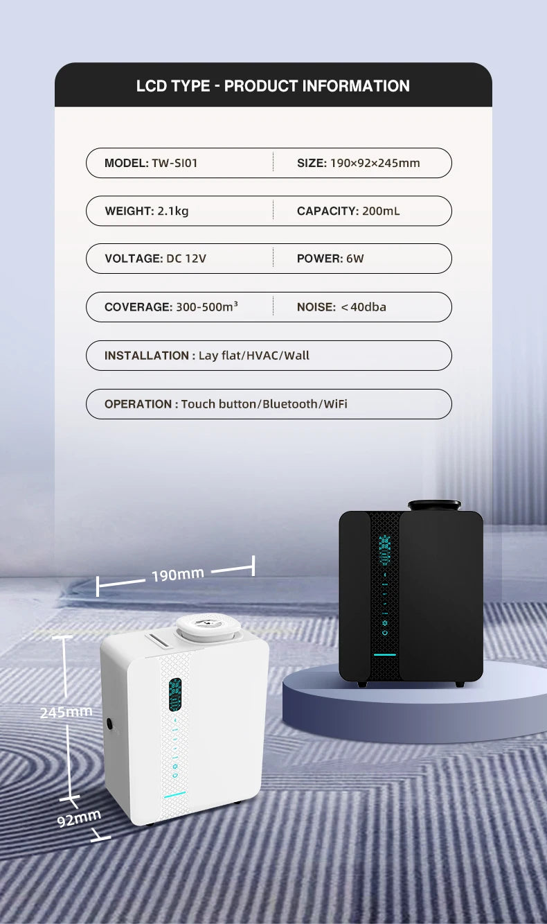 Smart Aroma Diffuser 200ml for Homes and Large Spaces